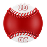 Personalized Red White Half Leather White Authentic Baseballs