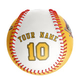 Personalized Gold White Half Leather Gold Authentic Baseballs
