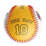 Personalized White Gold Half Leather Gold Authentic Baseballs