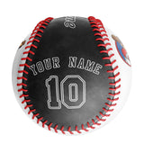 Personalized White Black Half Leather Black Authentic Baseballs