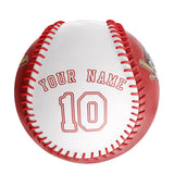 Personalized Red White Half Leather White Authentic Baseballs