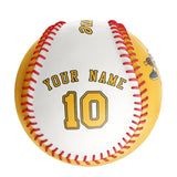 Personalized Gold White Half Leather Gold Authentic Baseballs