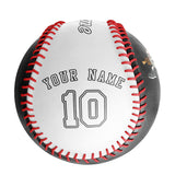 Personalized Black White Half Leather White Authentic Baseballs