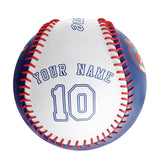 Personalized Royal White Half Leather White Authentic Baseballs