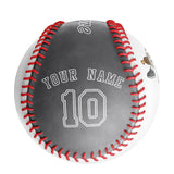 Personalized White Gray Half Leather Gray Authentic Baseballs