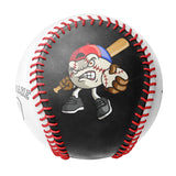 Personalized Black White Half Leather White Authentic Baseballs