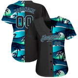 Custom 3D Pattern Design Tropical Hibiscus And Palm Trees Authentic Baseball Jersey