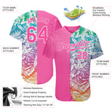 Custom 3D Pattern Design Tropical Palm Leaves Authentic Baseball Jersey