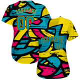 Custom 3D Pattern Design Abstract Graffiti Authentic Baseball Jersey