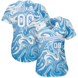Custom 3D Pattern Design Abstract Ocean With Waves Fluid Art Authentic Baseball Jersey