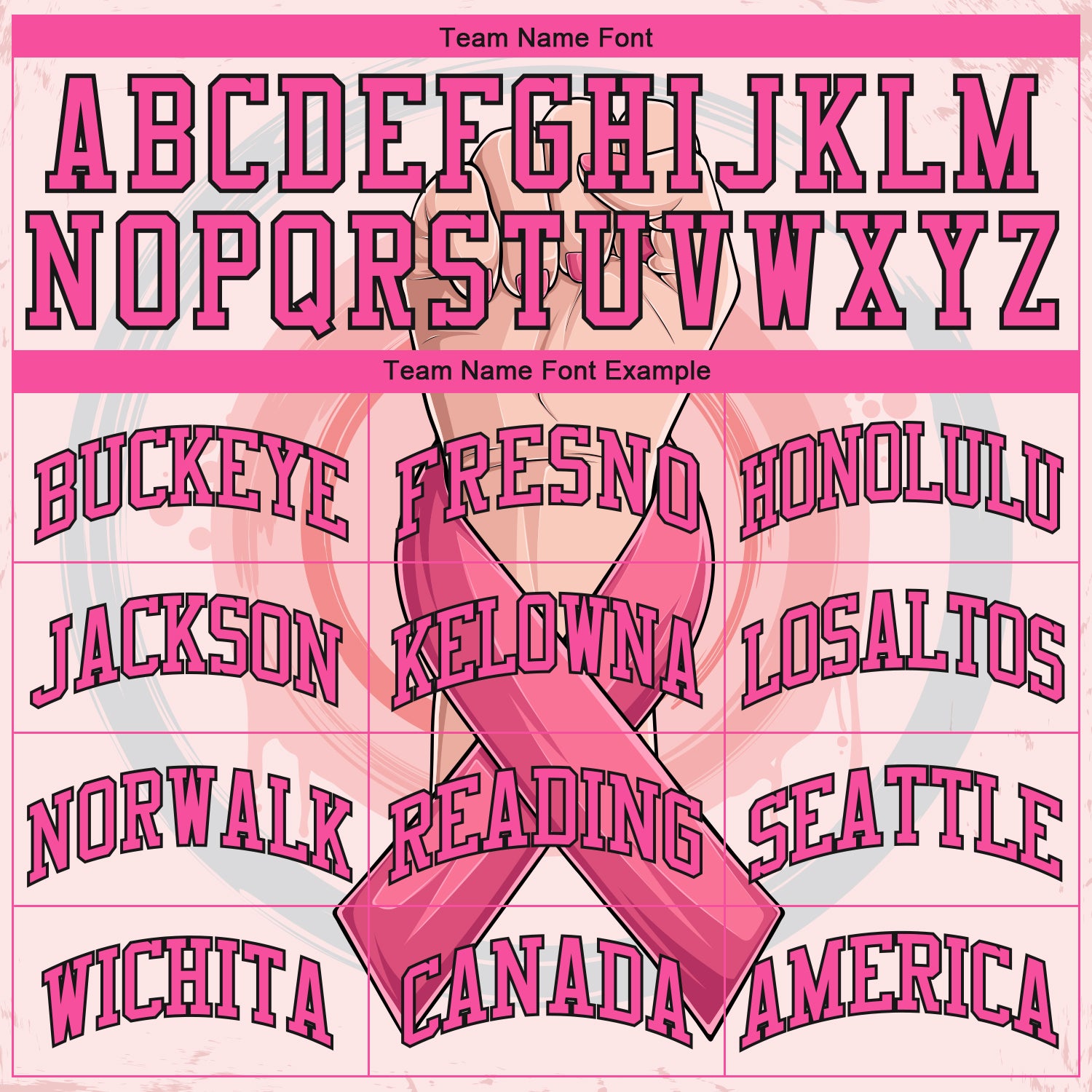 Cheap Custom 3D Pink Ribbon Breast Cancer Awareness Month Women
