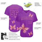 Custom 3D Pink Ribbon With Butterfly Wings Breast Cancer Awareness Month Women Health Care Support Authentic Baseball Jersey