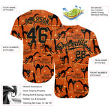 Custom 3D Pattern Happy Halloween Black Cats Spiders Authentic Baseball Jersey
