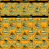 Custom Stitched Gold Gold-Black 3D Pattern Smiling Pumpkin Halloween Sports Pullover Sweatshirt Hoodie