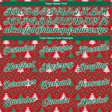 Custom Stitched Red Kelly Green-White 3D Christmas Trees Sports Pullover Sweatshirt Hoodie