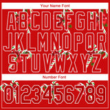 Custom Stitched Kelly Green Red-White 3D Christmas Candy Canes Sports Pullover Sweatshirt Hoodie