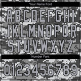 Custom Gray Black Digital Camo Two Tone Authentic Baseball Jersey