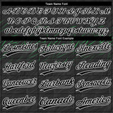 Custom Black Black White-Neon Green 3D Pattern Design Authentic Baseball Jersey