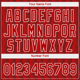 Custom Red Red-White 3D Pattern Design Authentic Baseball Jersey