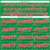 Custom Kelly Green Red-White 3D Pattern Design Authentic Baseball Jersey