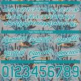 Custom Gray Teal-White 3D Pattern Hawaii Cattail And Duck Authentic Basketball Shorts