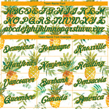 Custom White Kelly Green-Gold 3D Pattern Design Pineapples Performance T-Shirt