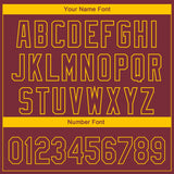 Custom Burgundy Yellow 3D Washington City Edition Fade Fasion Authentic Baseball Jersey