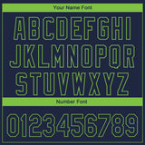 Custom Navy Neon Green 3D Seattle City Edition Fade Fasion Authentic Baseball Jersey