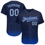 Custom Navy Gray-Thunder Blue 3D Dallas City Edition Fade Fasion Authentic Baseball Jersey