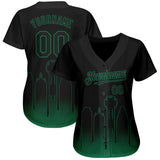 Custom Black Kelly Green 3D Dallas City Edition Fade Fasion Authentic Baseball Jersey