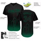 Custom Black Kelly Green 3D Dallas City Edition Fade Fasion Authentic Baseball Jersey
