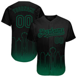 Custom Black Kelly Green 3D Dallas City Edition Fade Fasion Authentic Baseball Jersey