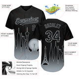 Custom Black Silver 3D Las Vegas City Edition Fade Fasion Authentic Baseball Jersey