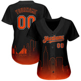 Custom Black Orange-Gray 3D San Francisco City Edition Fade Fasion Authentic Baseball Jersey