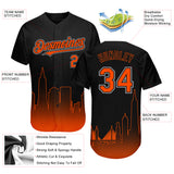 Custom Black Orange-Gray 3D San Francisco City Edition Fade Fasion Authentic Baseball Jersey