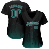 Custom Black Midnight Green-Gray 3D Philadelphia City Edition Fade Fasion Authentic Baseball Jersey