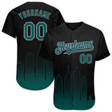 Custom Black Midnight Green-Gray 3D Philadelphia City Edition Fade Fasion Authentic Baseball Jersey