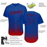 Custom Royal Red 3D Philadelphia City Edition Fade Fasion Authentic Baseball Jersey