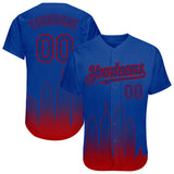 Custom Royal Red 3D Philadelphia City Edition Fade Fasion Authentic Baseball Jersey