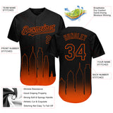 Custom Black Orange 3D Philadelphia City Edition Fade Fasion Authentic Baseball Jersey
