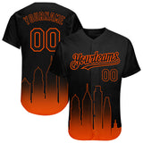 Custom Black Orange 3D Philadelphia City Edition Fade Fasion Authentic Baseball Jersey