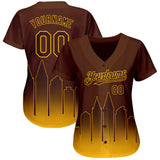 Custom Brown Gold 3D San Diego City Edition Fade Fasion Authentic Baseball Jersey