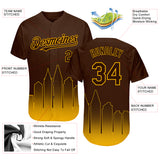 Custom Brown Gold 3D San Diego City Edition Fade Fasion Authentic Baseball Jersey