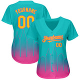 Custom Aqua Yellow-Pink 3D San Diego City Edition Fade Fasion Authentic Baseball Jersey