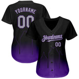 Custom Black Gray-Purple 3D Sacramento City Edition Fade Fasion Authentic Baseball Jersey