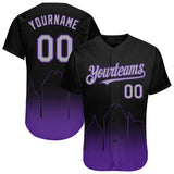 Custom Black Gray-Purple 3D Sacramento City Edition Fade Fasion Authentic Baseball Jersey