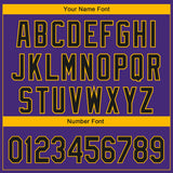 Custom Purple Black-Gold 3D Los Angeles City Edition Fade Fasion Authentic Baseball Jersey