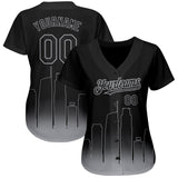 Custom Black-Gray 3D Los Angeles City Edition Fade Fasion Authentic Baseball Jersey