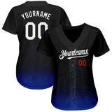 Custom Black White Royal-Red 3D Los Angeles City Edition Fade Fasion Authentic Baseball Jersey