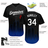 Custom Black White Royal-Red 3D Los Angeles City Edition Fade Fasion Authentic Baseball Jersey